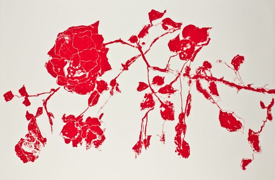 Gro Finne - Rose. Silketrykk 120 x 80 cm